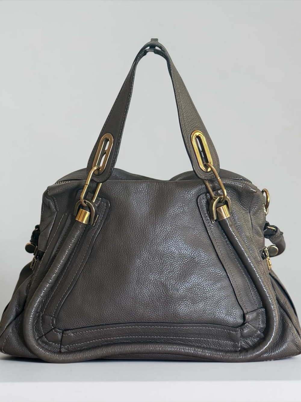 Authenticated Chloe Paraty Leather Handbag in Grey Taupe! EUC! COA! - Picture 5 of 16